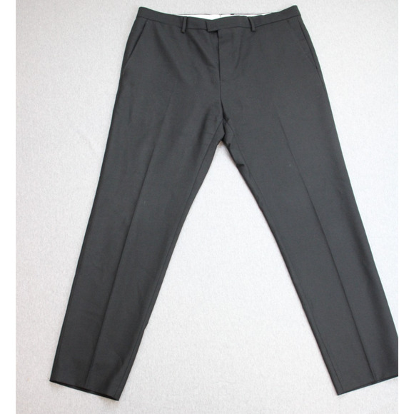 Zara Dress Pants Mens 34 Black Regular Fit Slash Pockets Mid-Rise Straight Leg - Picture 1 of 7